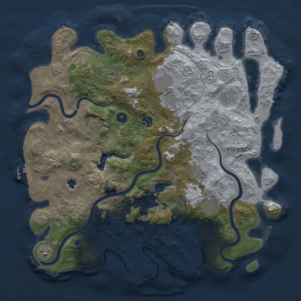 Rust Map: Procedural Map, Size: 4200, Seed: 1163496358, 15 Monuments