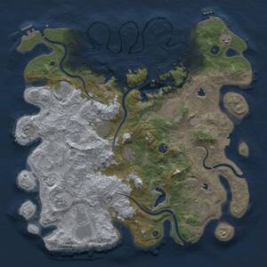 Thumbnail Rust Map: Procedural Map, Size: 4500, Seed: 443783152, 18 Monuments
