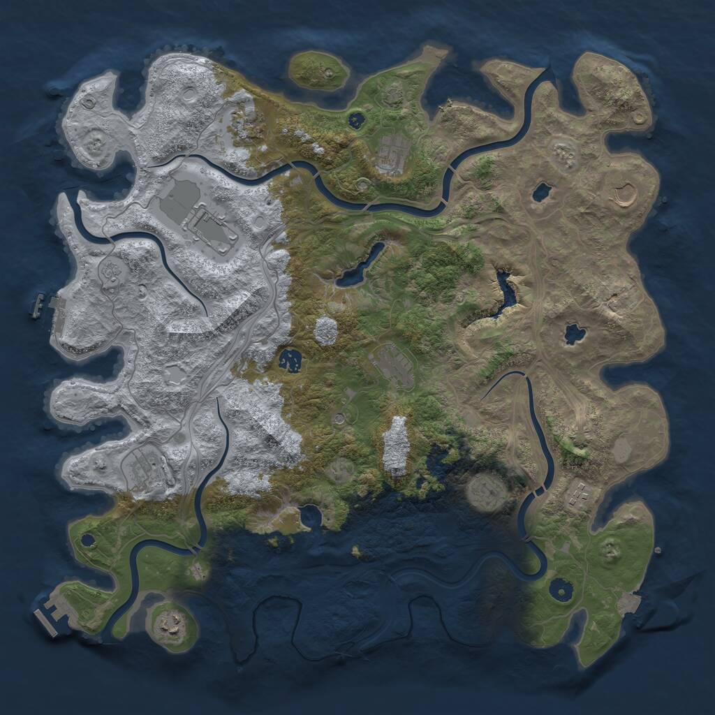 Rust Map: Procedural Map, Size: 4500, Seed: 947944832, 16 Monuments