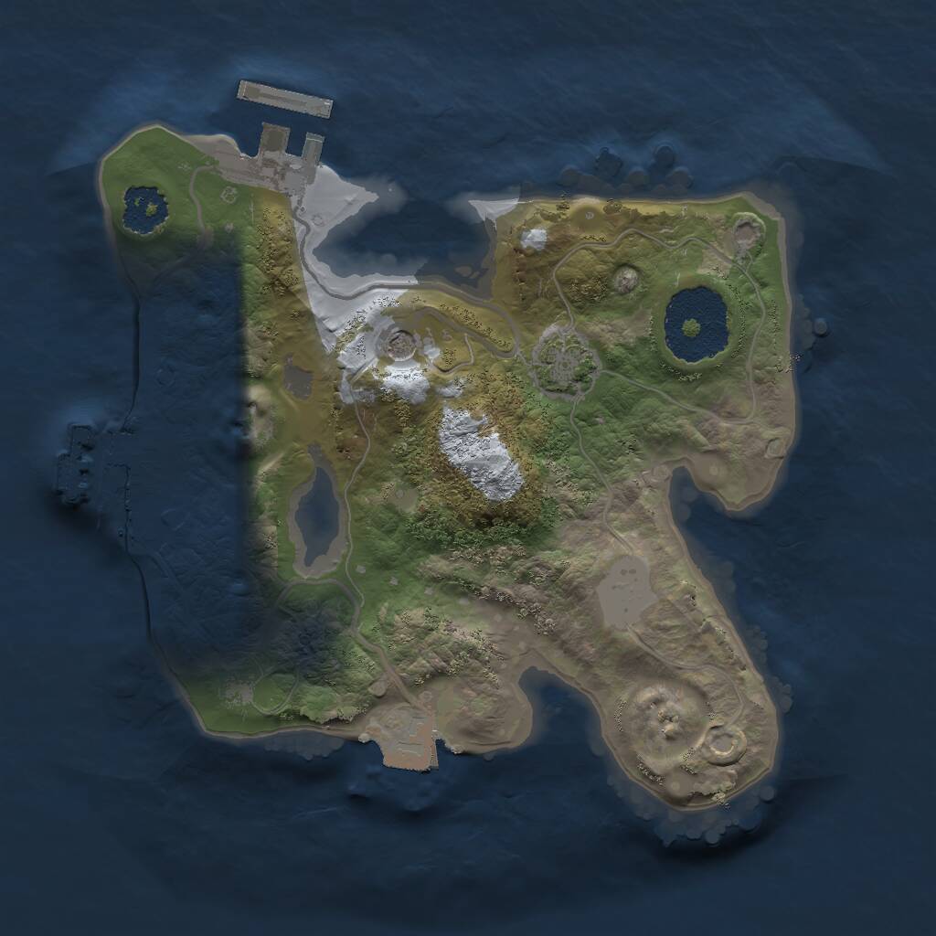 Rust Map: Procedural Map, Size: 2000, Seed: 6761107, 5 Monuments