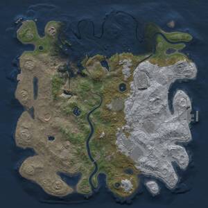 Thumbnail Rust Map: Procedural Map, Size: 4000, Seed: 666143193, 15 Monuments