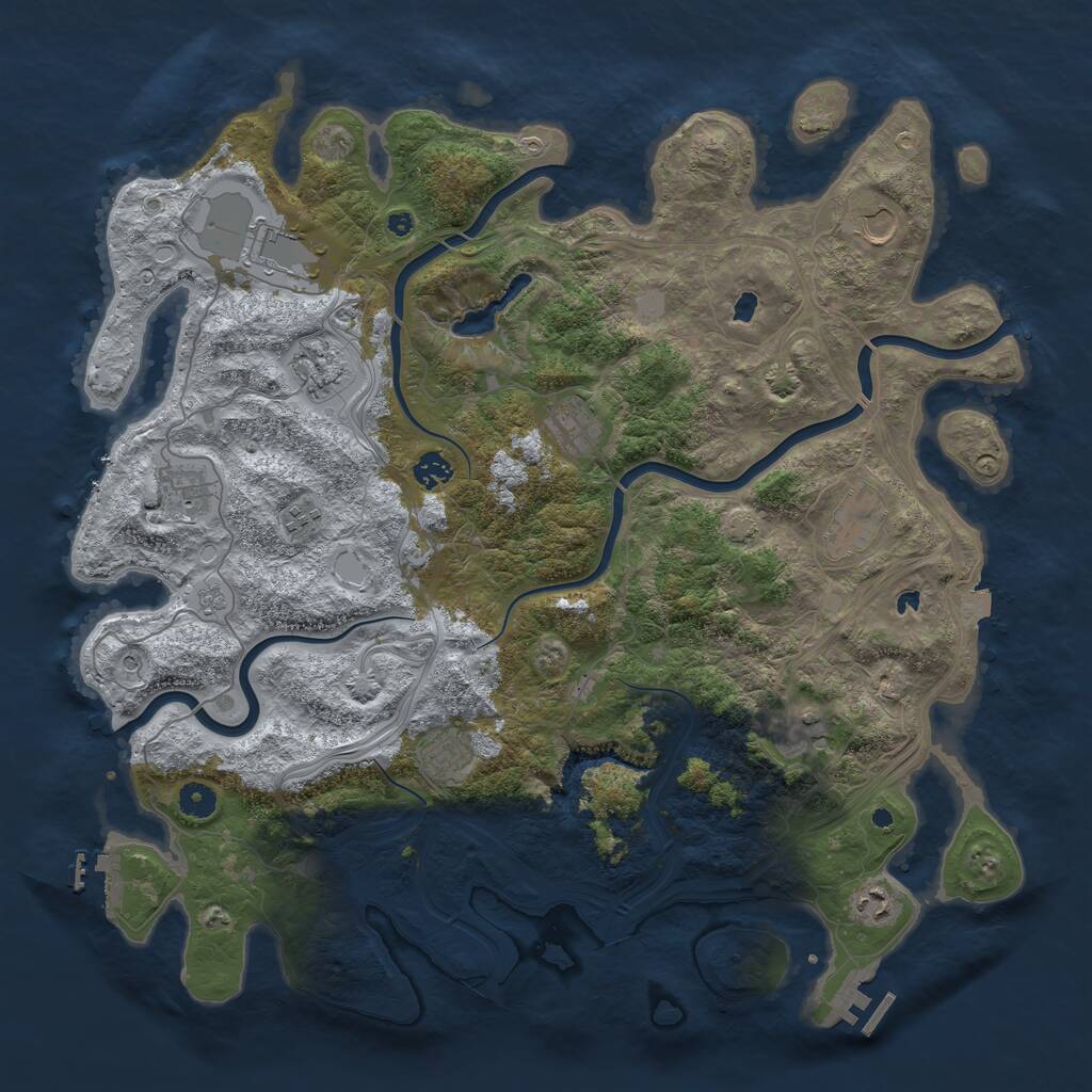 Rust Map: Procedural Map, Size: 4500, Seed: 1563243010, 17 Monuments
