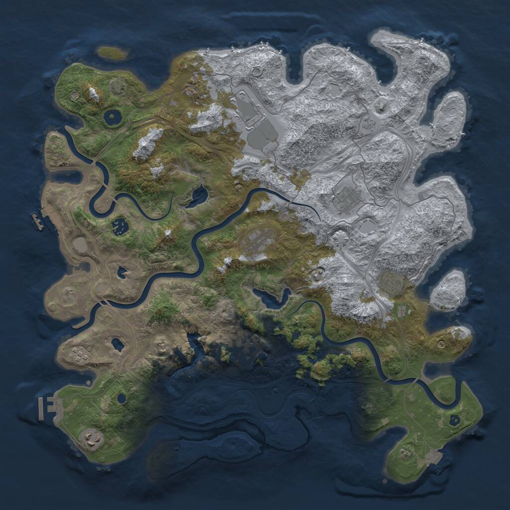 Rust Map: Procedural Map, Size: 4500, Seed: 911849425, 15 Monuments