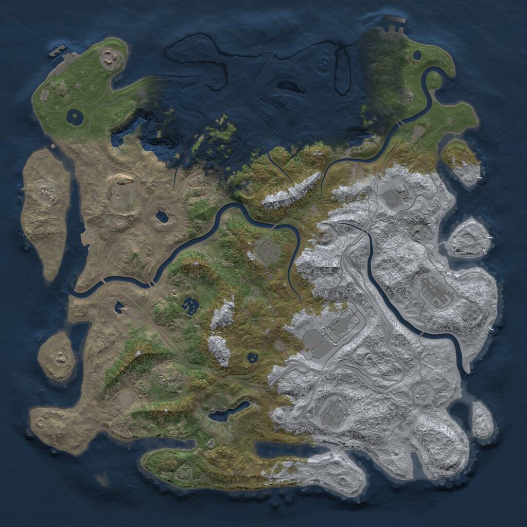 Rust Map: Procedural Map, Size: 4750, Seed: 349777, 16 Monuments