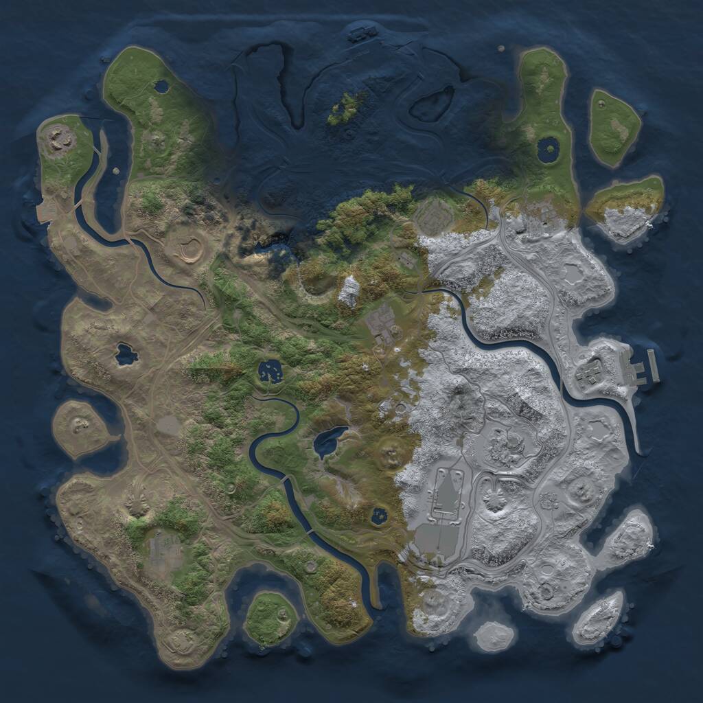 Rust Map: Procedural Map, Size: 4250, Seed: 1440274916, 16 Monuments