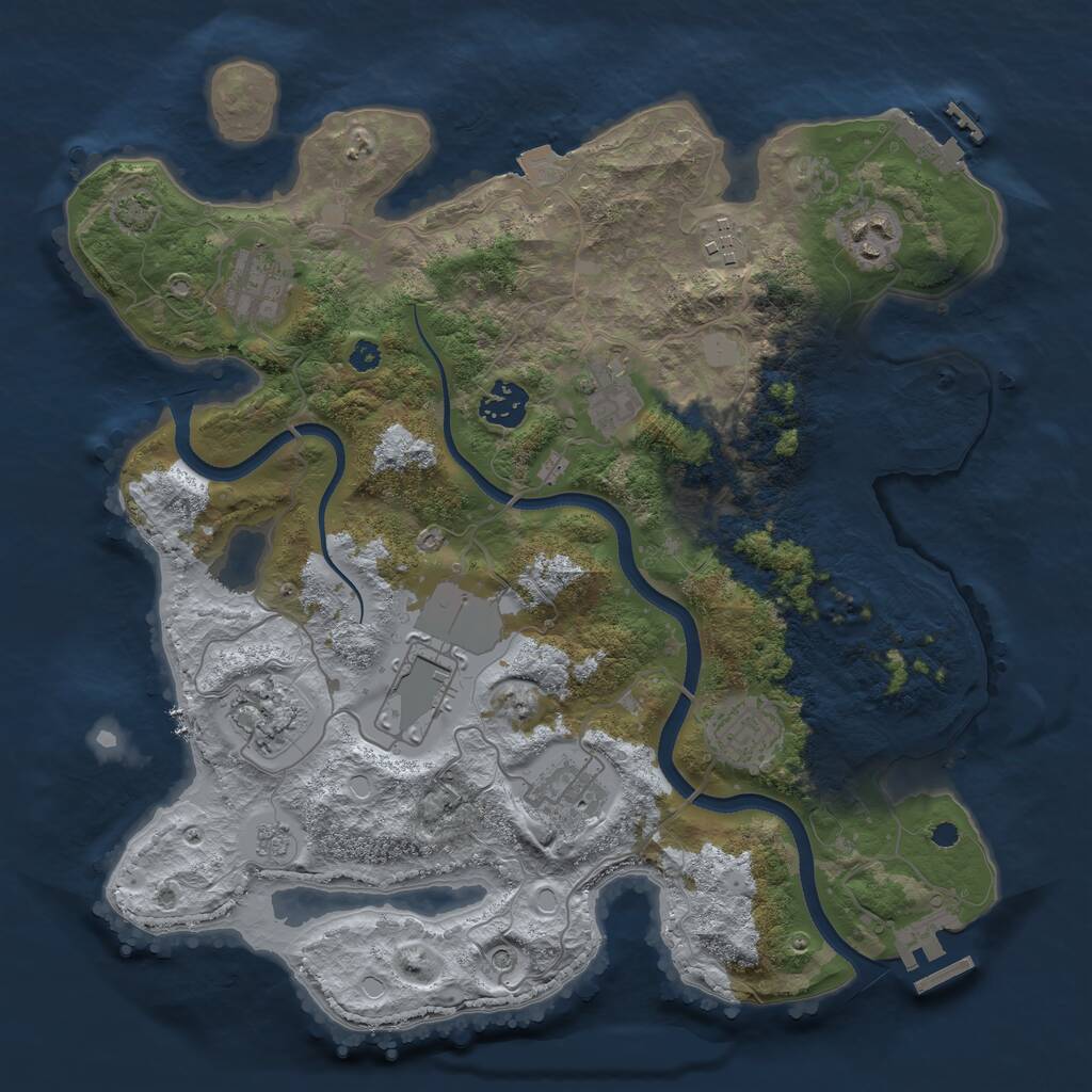 Rust Map: Procedural Map, Size: 3500, Seed: 313349, 15 Monuments