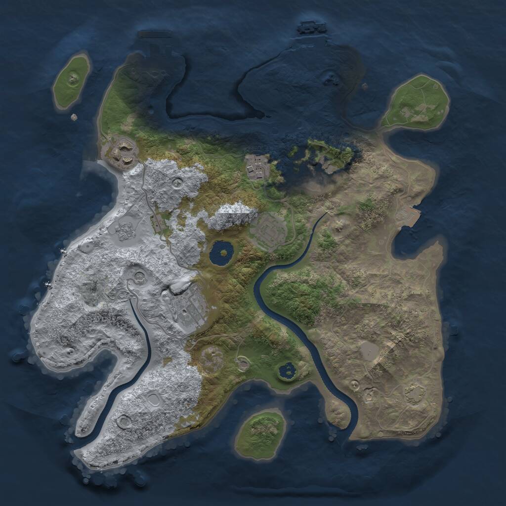 Rust Map: Procedural Map, Size: 3100, Seed: 726351, 11 Monuments