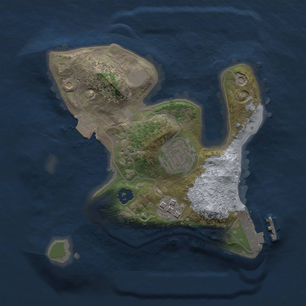 Rust Map: Procedural Map, Size: 2000, Seed: 608812100, 4 Monuments