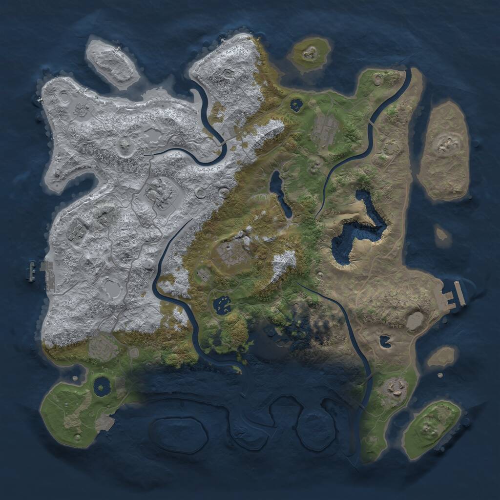 Rust Map: Procedural Map, Size: 4000, Seed: 315434463, 14 Monuments
