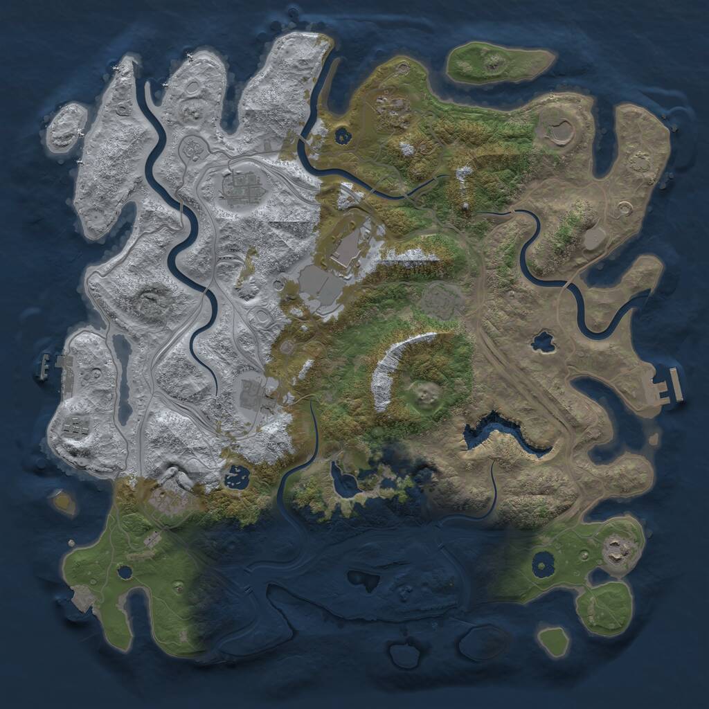 Rust Map: Procedural Map, Size: 4250, Seed: 1726139721, 16 Monuments