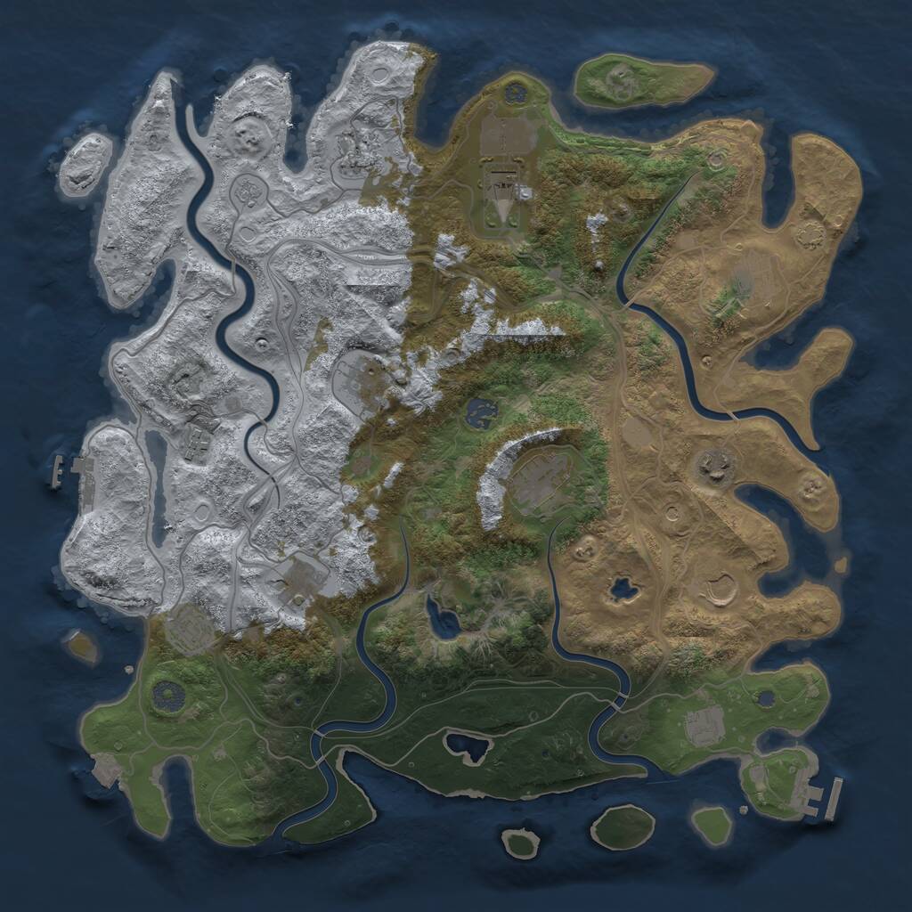 Rust Map: Procedural Map, Size: 4250, Seed: 1726139721, 19 Monuments