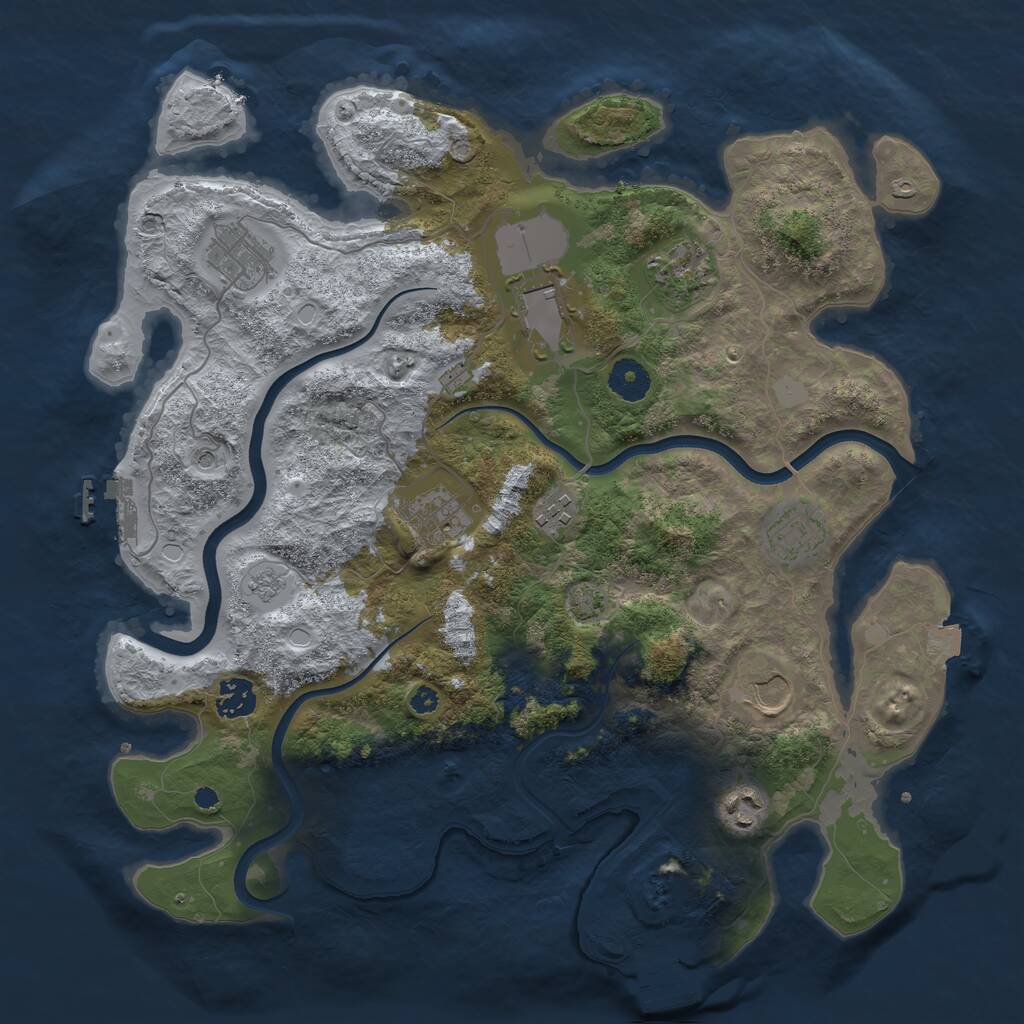 Rust Map: Procedural Map, Size: 3750, Seed: 260903, 15 Monuments