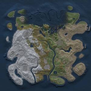 Thumbnail Rust Map: Procedural Map, Size: 4000, Seed: 8253439, 15 Monuments