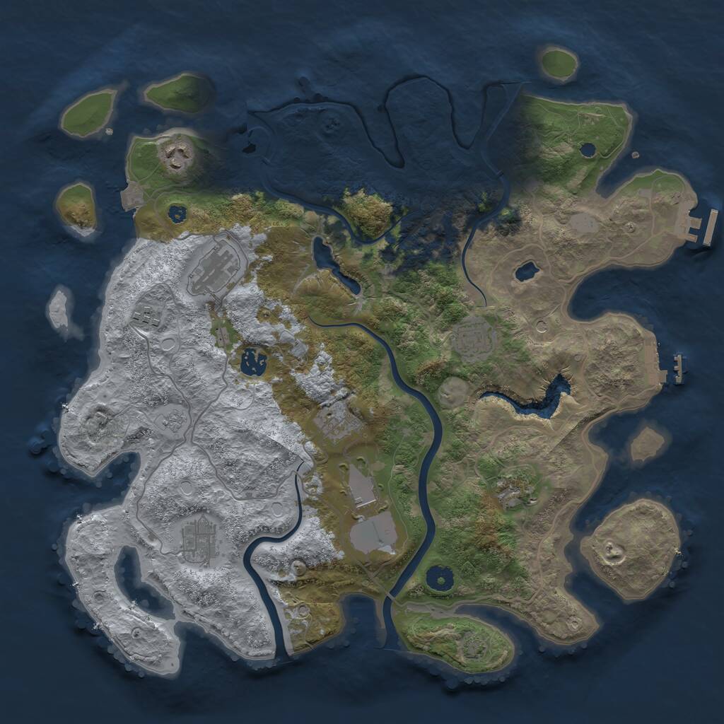 Rust Map: Procedural Map, Size: 4000, Seed: 8253439, 15 Monuments