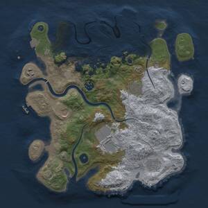 Thumbnail Rust Map: Procedural Map, Size: 3500, Seed: 1368640824, 13 Monuments