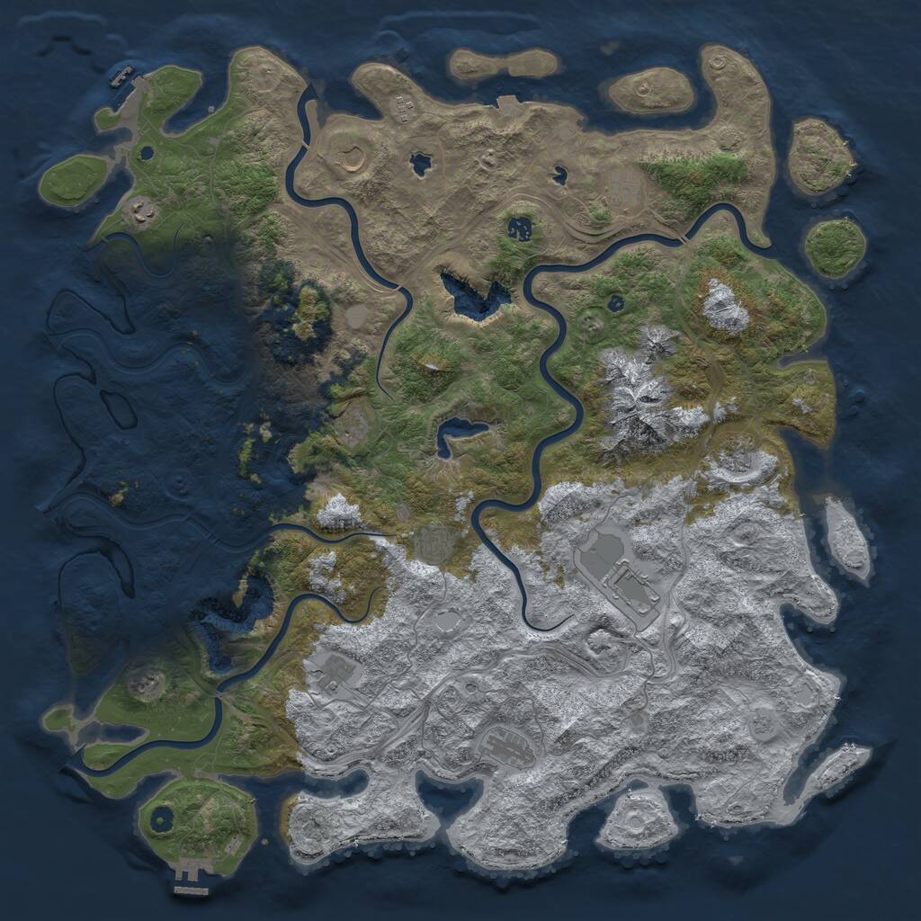 Rust Map: Procedural Map, Size: 5500, Seed: 1384828800, 17 Monuments