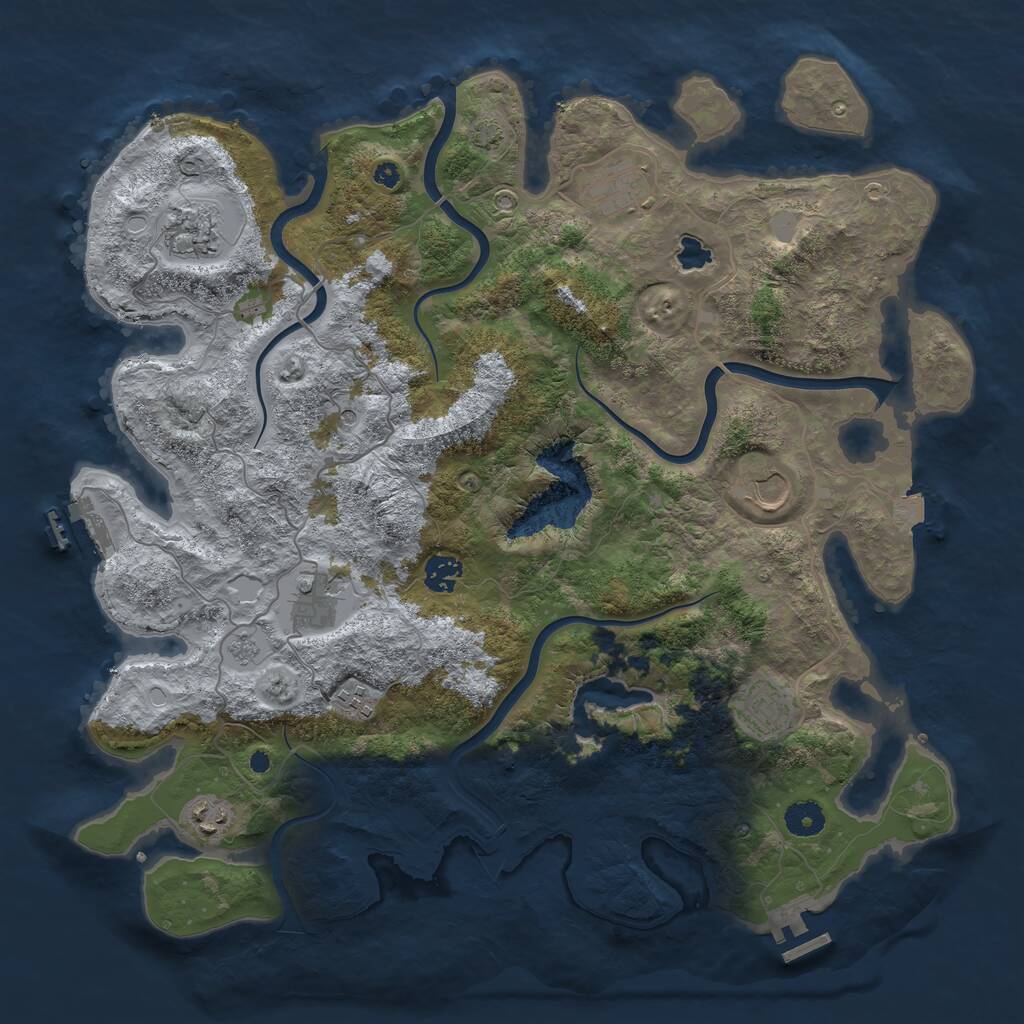 Rust Map: Procedural Map, Size: 4050, Seed: 244870178, 14 Monuments