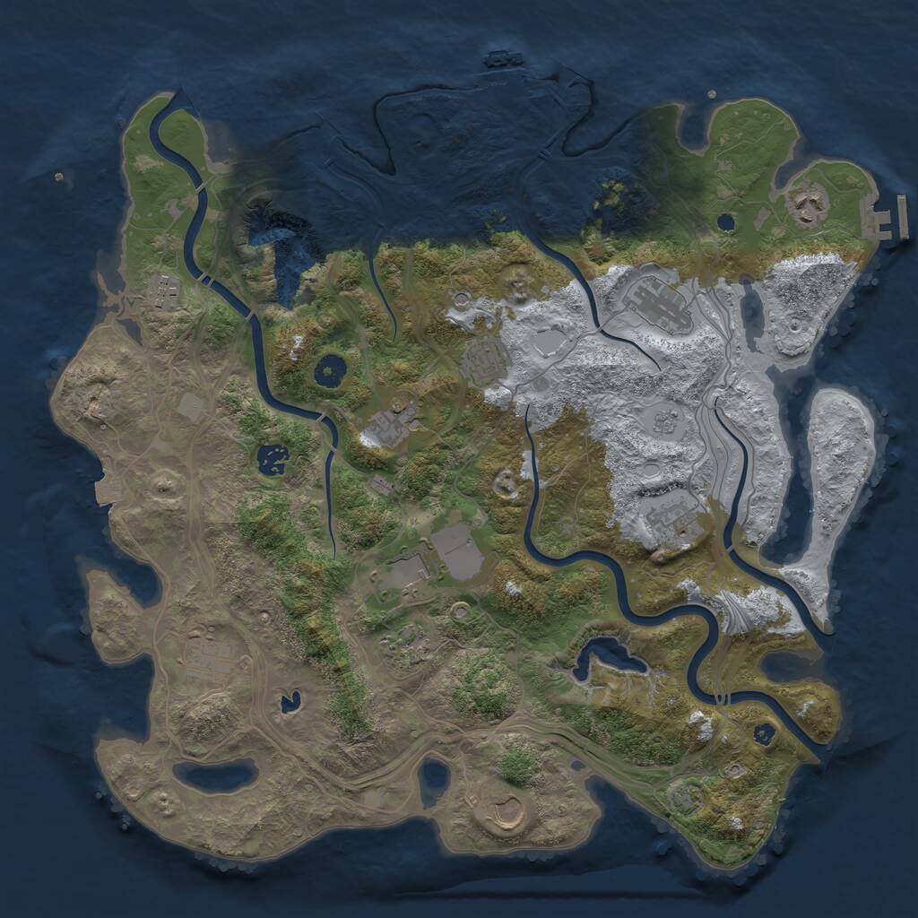 Rust Map: Procedural Map, Size: 4250, Seed: 1006216906, 17 Monuments