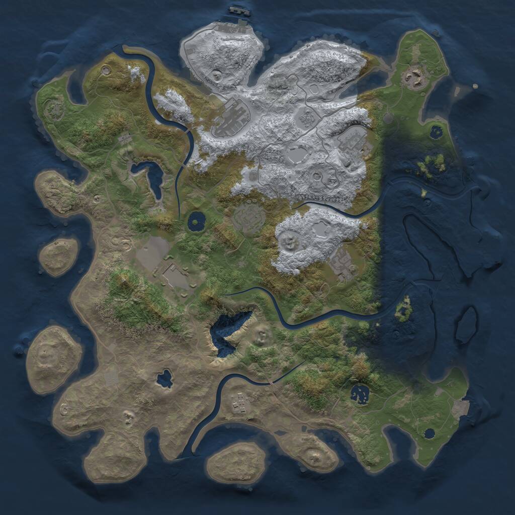 Rust Map: Procedural Map, Size: 4000, Seed: 1788566508, 14 Monuments
