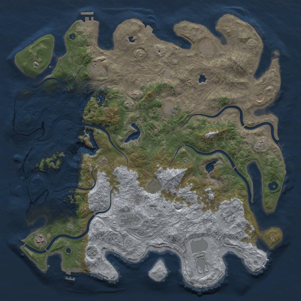 Rust Map: Procedural Map, Size: 4750, Seed: 786246689, 17 Monuments
