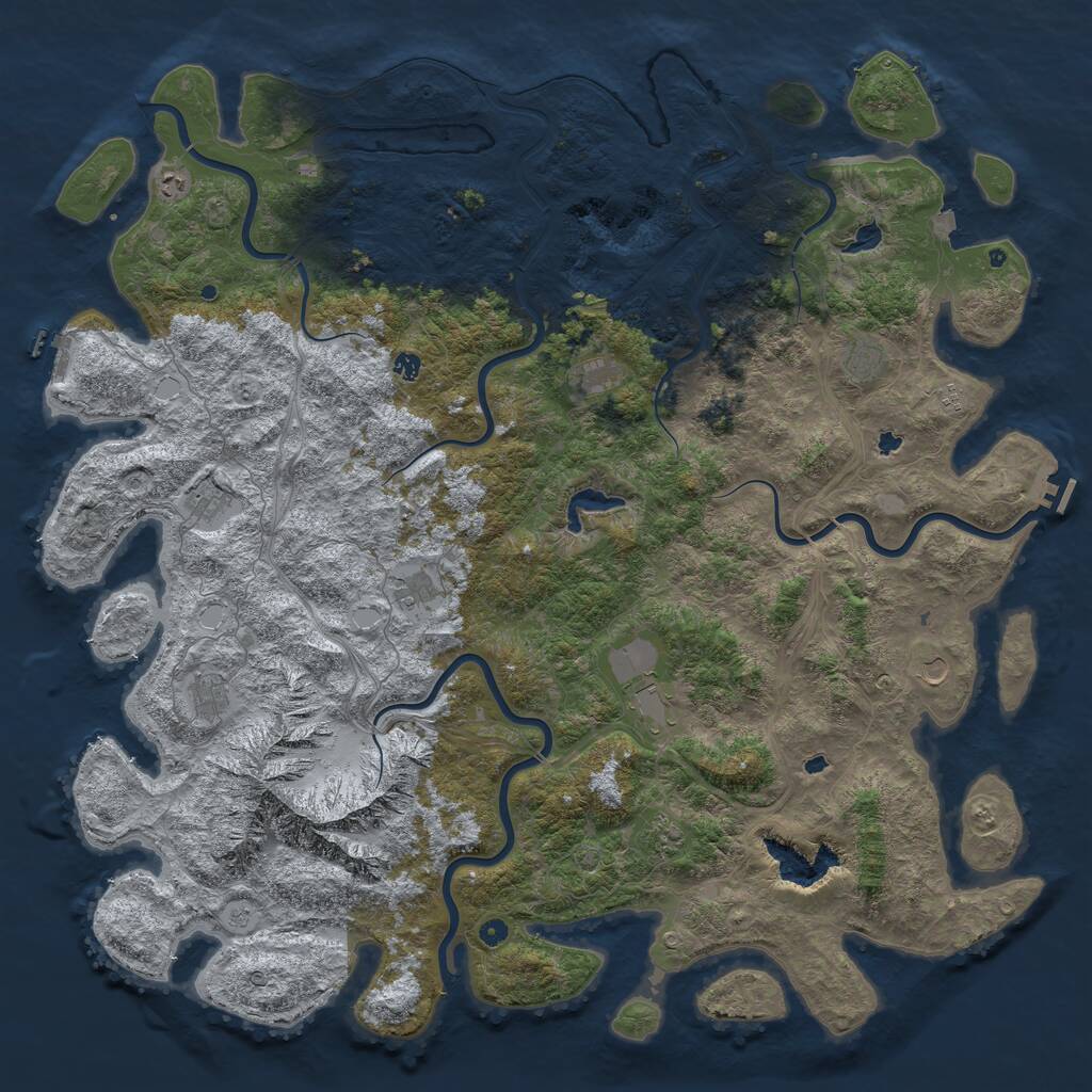 Rust Map: Procedural Map, Size: 6000, Seed: 682033010, 17 Monuments