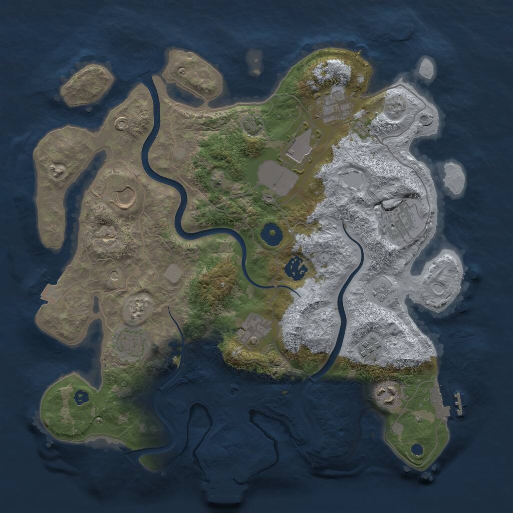 Rust Map: Procedural Map, Size: 3500, Seed: 265804803, 15 Monuments