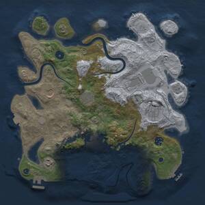 Thumbnail Rust Map: Procedural Map, Size: 3500, Seed: 33864, 16 Monuments