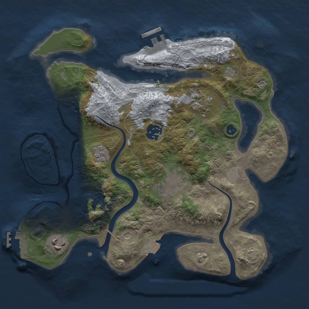 Rust Map: Procedural Map, Size: 3000, Seed: 1717353904, 10 Monuments