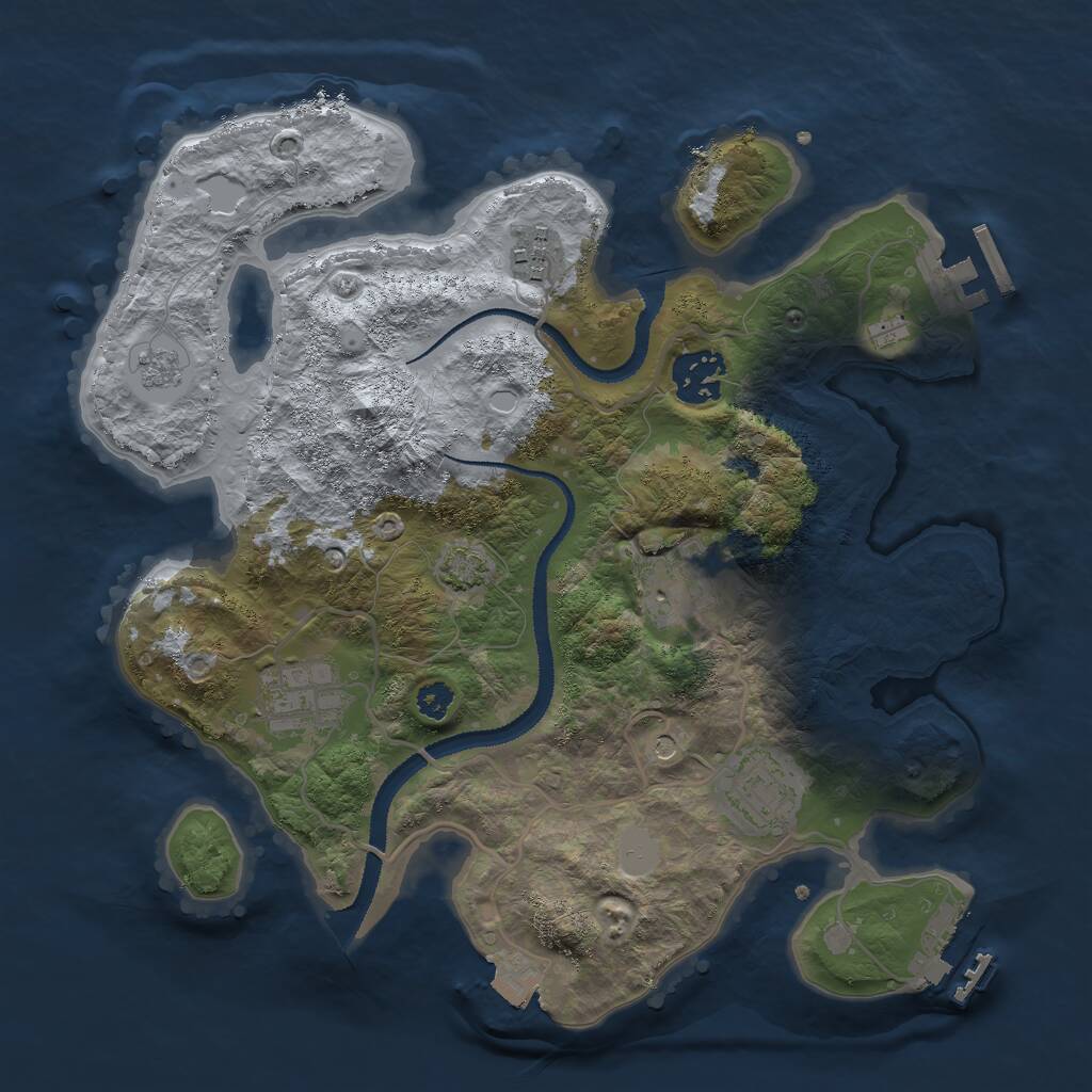 Rust Map: Procedural Map, Size: 3000, Seed: 2054517110, 11 Monuments