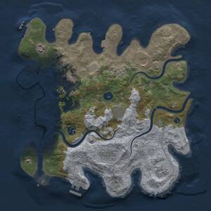Thumbnail Rust Map: Procedural Map, Size: 3500, Seed: 1871388706, 14 Monuments