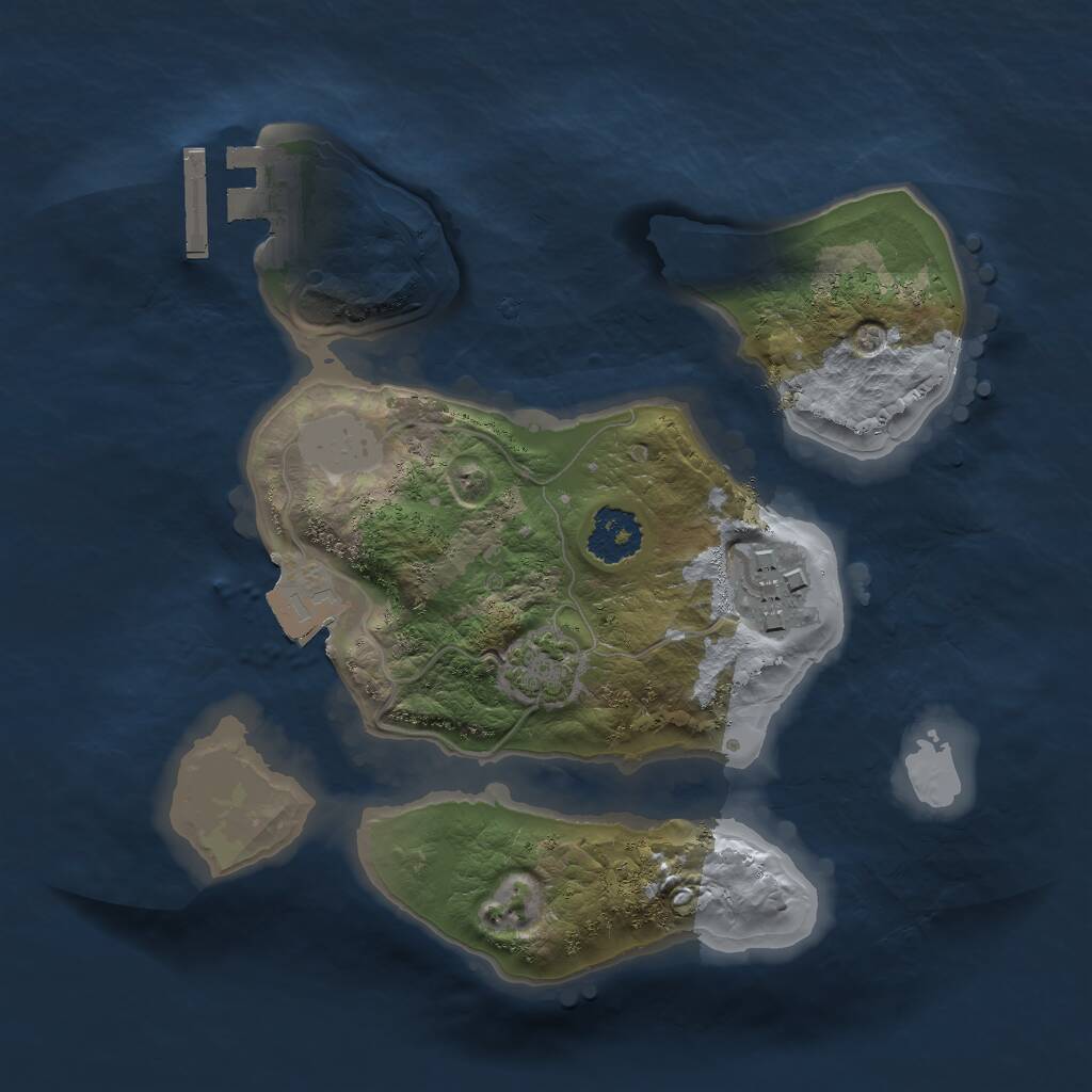 Rust Map: Procedural Map, Size: 2000, Seed: 1697498303, 4 Monuments