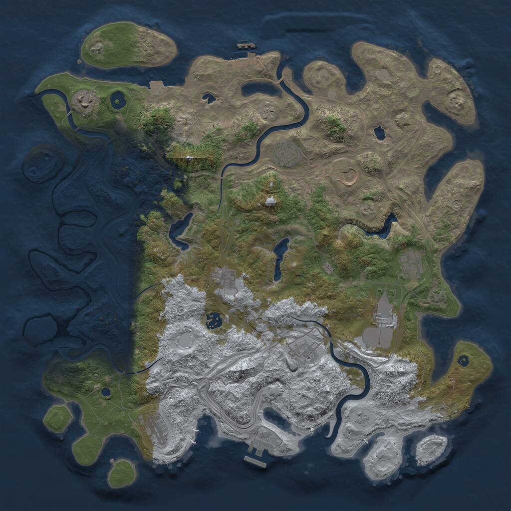Rust Map: Procedural Map, Size: 4500, Seed: 773134456, 16 Monuments