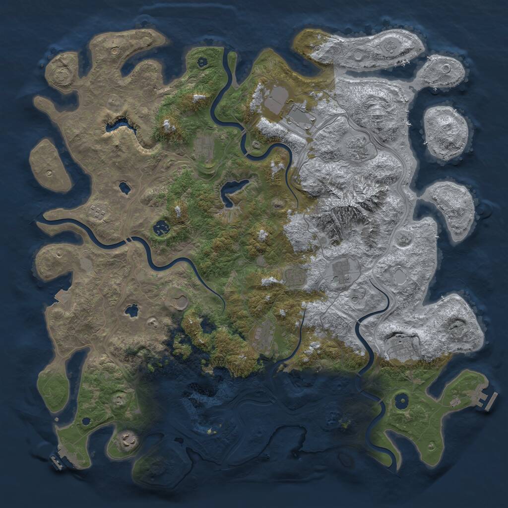 Rust Map: Procedural Map, Size: 5000, Seed: 2133492188, 17 Monuments