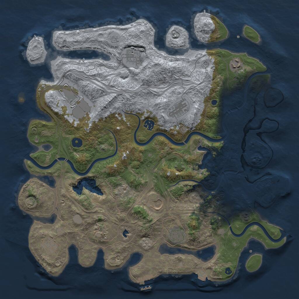 Rust Map: Procedural Map, Size: 4300, Seed: 1638664419, 16 Monuments