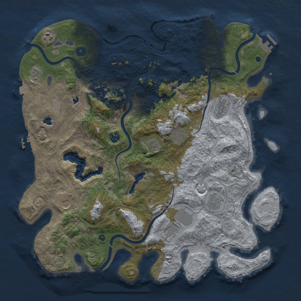 Rust Map: Procedural Map, Size: 4500, Seed: 111856248, 15 Monuments