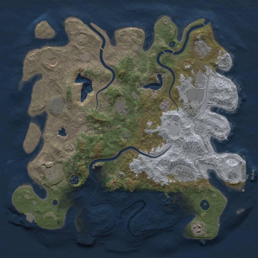 Rust Map: Procedural Map, Size: 4000, Seed: 2138400164, 16 Monuments