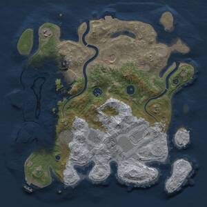 Thumbnail Rust Map: Procedural Map, Size: 3500, Seed: 591889892, 14 Monuments