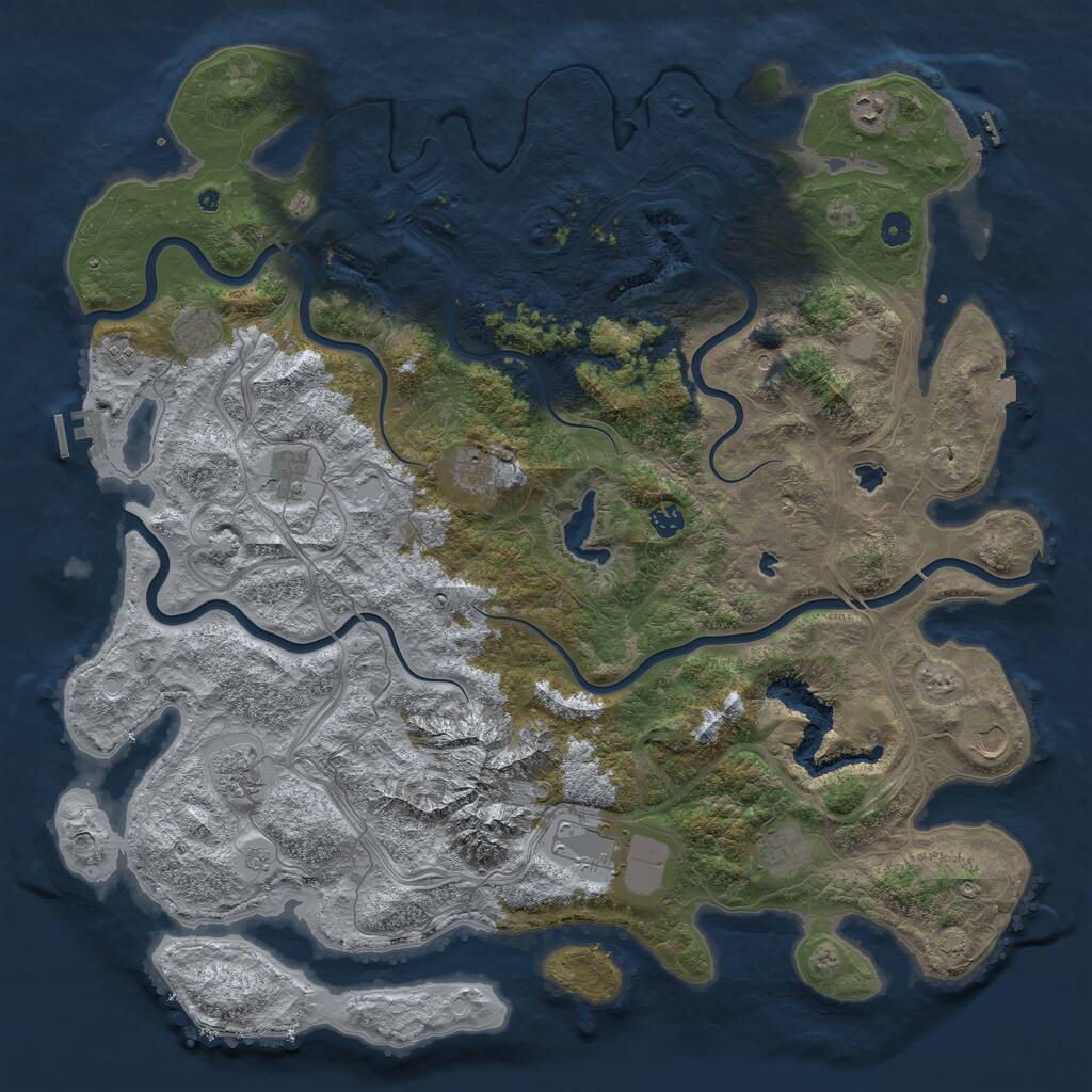 Rust Map: Procedural Map, Size: 5000, Seed: 315983219, 16 Monuments