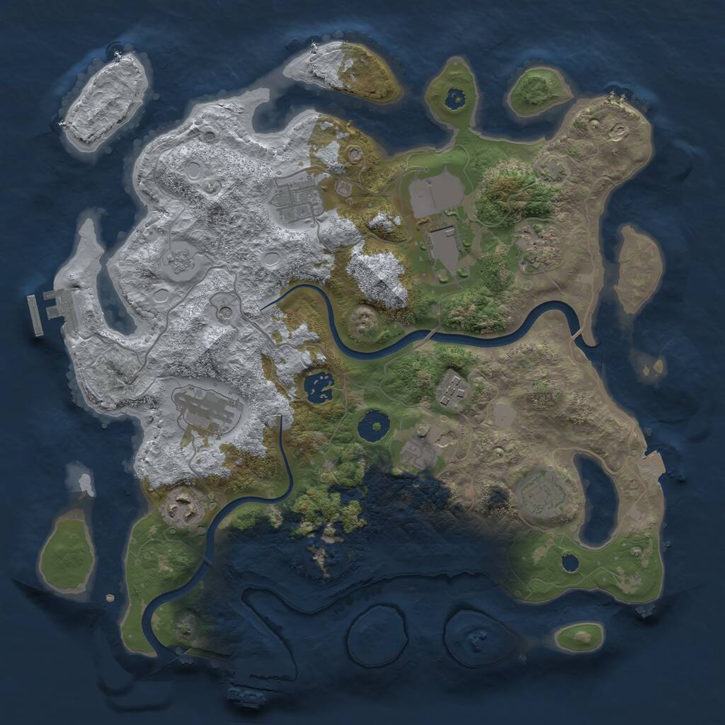 Rust Map: Procedural Map, Size: 3500, Seed: 71332646, 15 Monuments