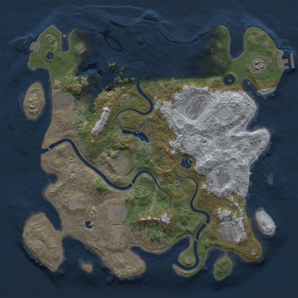 Rust Map: Procedural Map, Size: 4000, Seed: 741136123, 15 Monuments