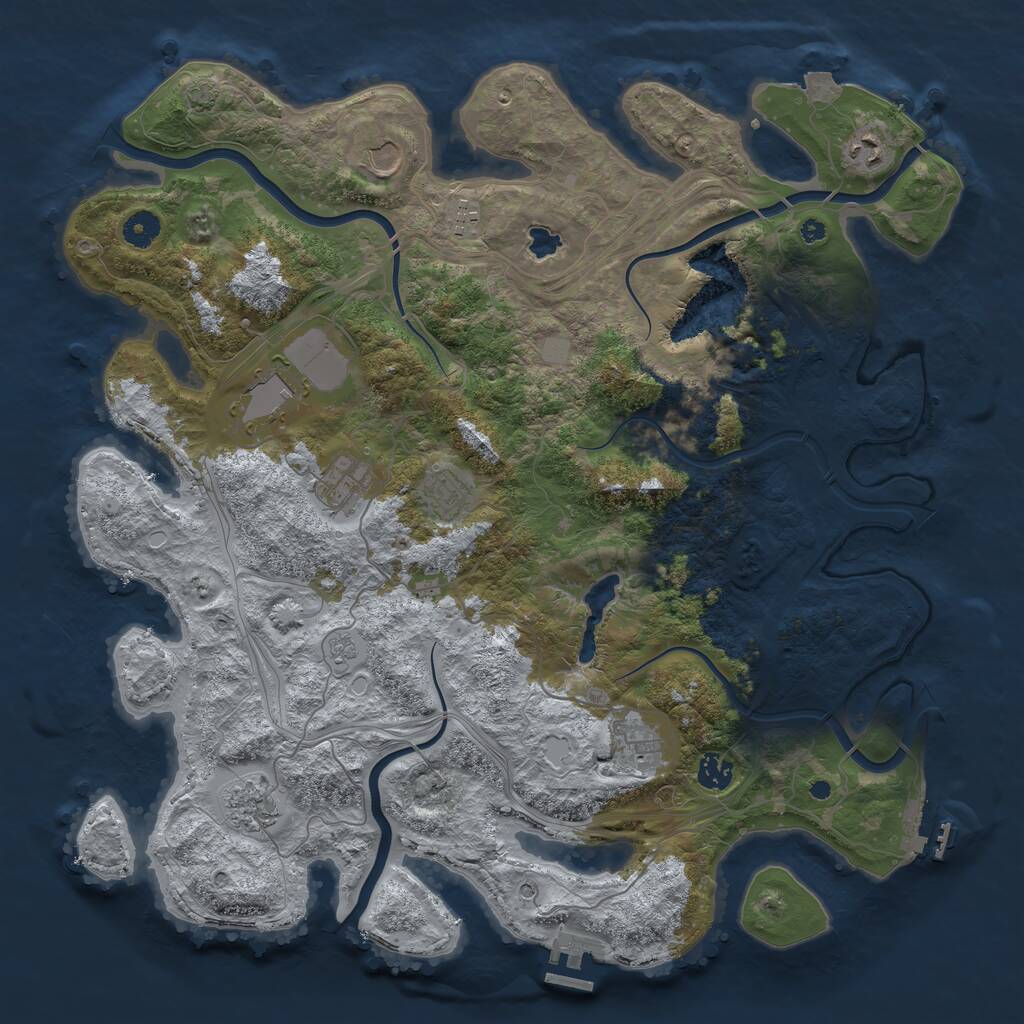 Rust Map: Procedural Map, Size: 4250, Seed: 1728424261, 15 Monuments