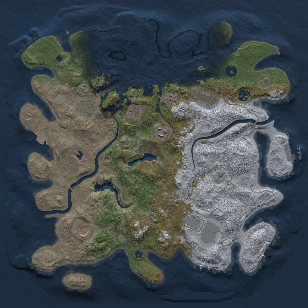 Rust Map: Procedural Map, Size: 4000, Seed: 55510390, 15 Monuments