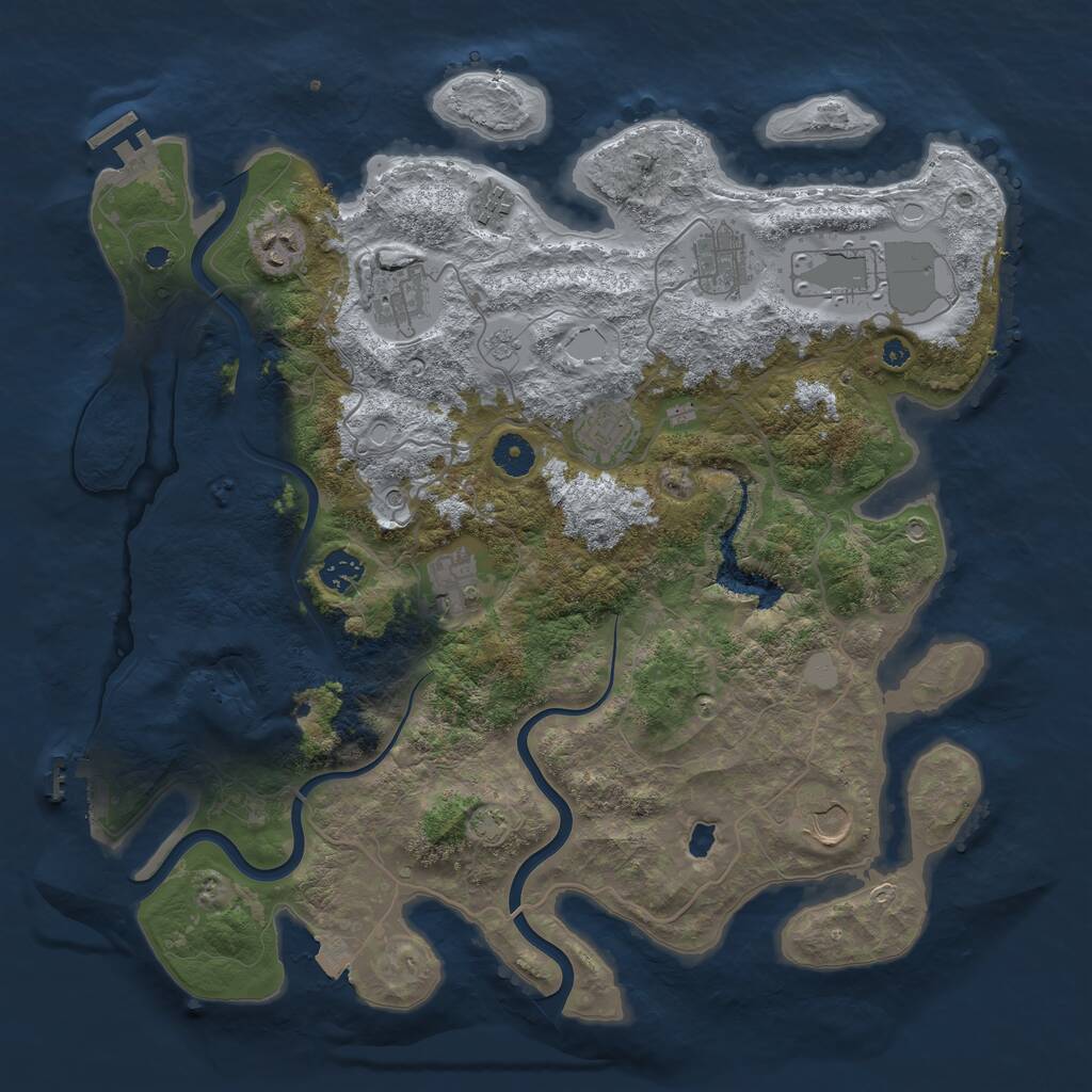 Rust Map: Procedural Map, Size: 4005, Seed: 847291563, 15 Monuments