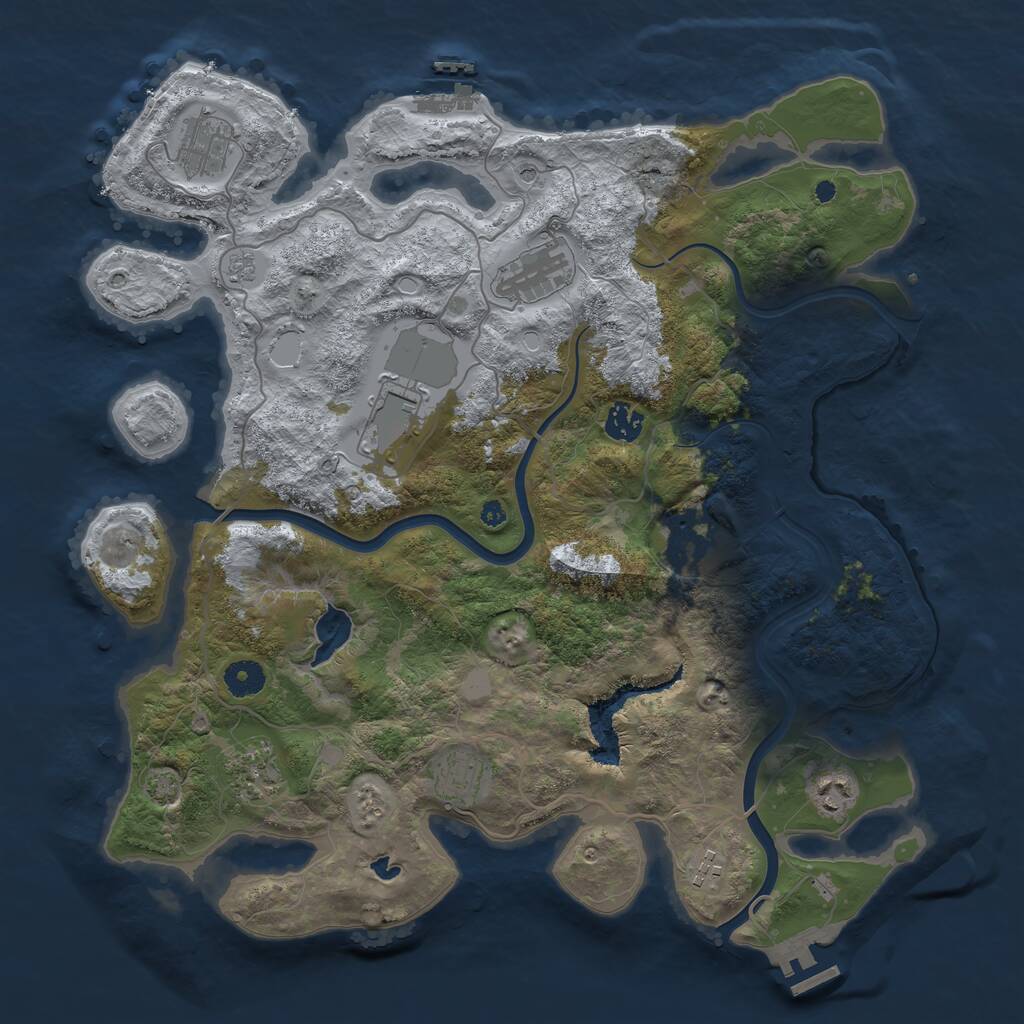 Rust Map: Procedural Map, Size: 4000, Seed: 41552787, 15 Monuments