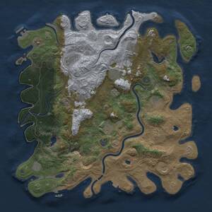 Thumbnail Rust Map: Procedural Map, Size: 4500, Seed: 1768763, 19 Monuments