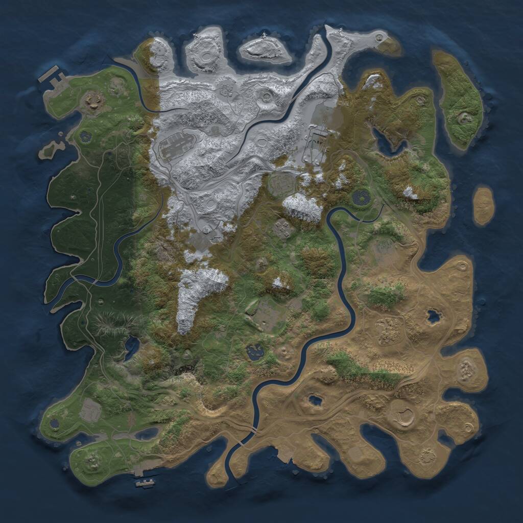 Rust Map: Procedural Map, Size: 4500, Seed: 1768763, 19 Monuments
