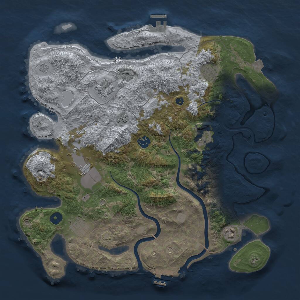 Rust Map: Procedural Map, Size: 3750, Seed: 304114, 14 Monuments