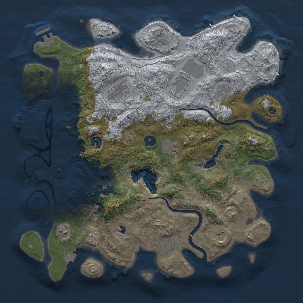 Rust Map: Procedural Map, Size: 4000, Seed: 48390438, 15 Monuments