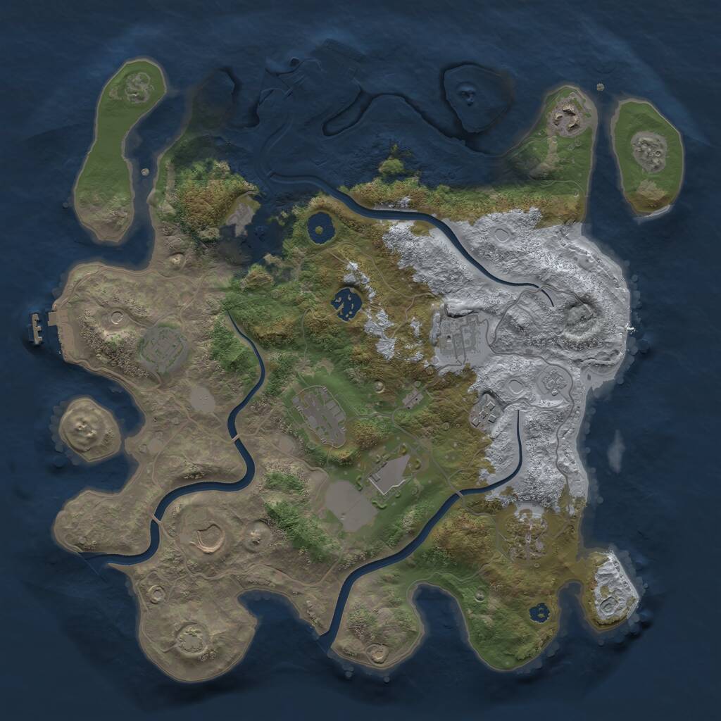 Rust Map: Procedural Map, Size: 3700, Seed: 938455267, 16 Monuments