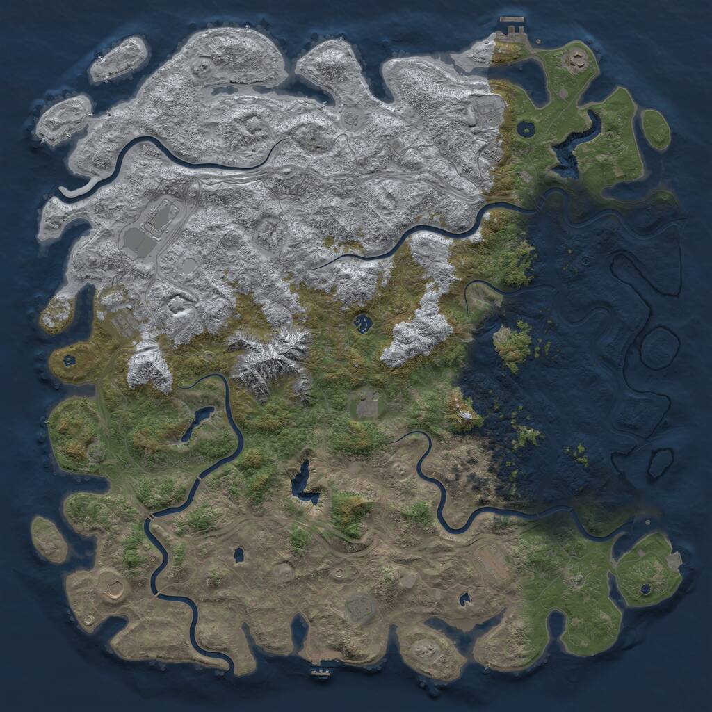 Rust Map: Procedural Map, Size: 6000, Seed: 1700615030, 17 Monuments